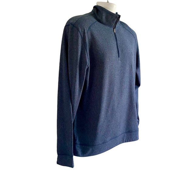 IZOD Quarter Zip Blue Lightweight Fleece Top Men's Medium NEW - Picture 3 of 8